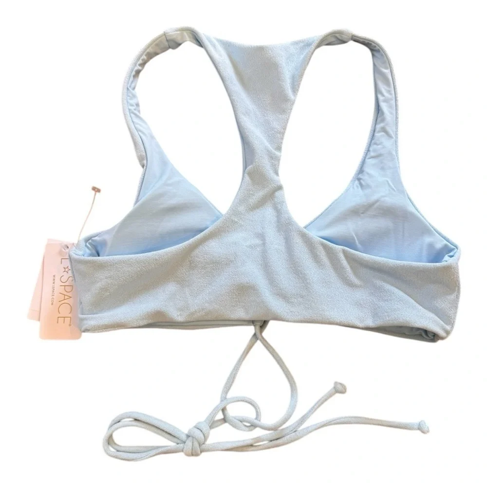 L*Space terry dax bikini top in sky blue NWT